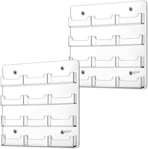 Lincia 2 Pcs Acrylic Business Card Holder, 30x30cm, 12 Pockets by Lincia