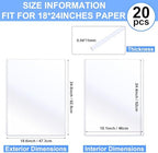 Sherr 20 Pcs 18 x 24 Inches Rigid Print Protectors Clear Hard Plastic Sheet Protectors Poster Sleeves for Protect Store and Display Photographs, Prints and Documents - Image 2