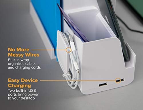 Bostitch Office Konnect Desk Organizer Charging Station, 2 USB Ports, White - Image 4