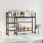 Snughome Desk Shelf, 38.6" Desk Hutch for Computer Monitor, Desktop Organizer Shelf, 4 Tier Desk Display Rack, Wood Desktop Bookshelf Storage Rack for Home Office Dorm, Black - Image 2