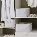 TheWarmHome Storage Basket for Gifts Empty - X Large - 3 Pack 17.7L×13.8W×9.8H in Collapsible Storage Bin for Shelves, Toy Box Storage for Gifts Book Laundry (White) - Image 2