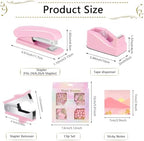 Office Supplies,Desk Accessories,Stapler and Tape Dispenser Set,1000 Staples,Staple Remover,Pen Holder,Folding Phone Holder,Journal Notebook,Ballpoint Pen,Scissor,Ruler,Clear Tape,Sticky Notes,Ect - Image 6