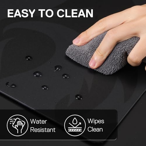 Redragon PG1M Glass Mouse Pad - Ultra-Smooth Precision Surface with Non-Slip Base, Easy to Clean, Hard Mousepad for Gaming - 11.8 x 11.8 x 0.15 inches, Black - Image 5