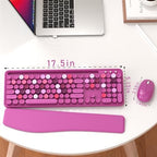 Wireless Keyboard and Mouse Combo with Phone Holder (Rose-Red) - Image 5