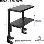 VIVO Black Clamp-on 13 inch 2-Tier Desk Shelf, STAND-SHELF2C - Image 3