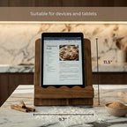 Beautiful Wooden Cookbook Stand for Your Kitchen Counter – Solid Wood Scalloped Book Holder (Acacia) - Image 4
