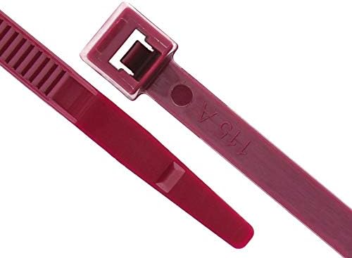 Nylon Cable Zip Ties [Pack of 100] – 7.6 in., 50lb., Burgundy, Plenum Rated Heavy Duty Zip Ties | Cable Organizers - Image 3