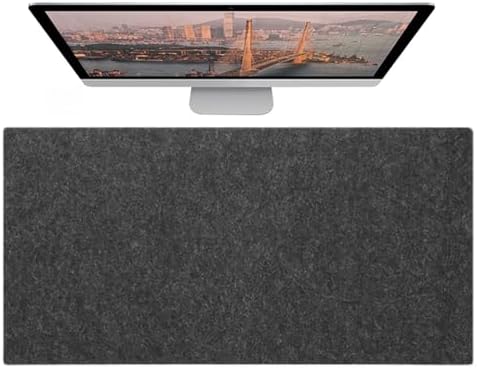 Large Felt Desk Pad Mat Non-Slip Desktop Protector, Table Accessories for Home and Office(Black Gray,55.1"x23.6") by Unknown