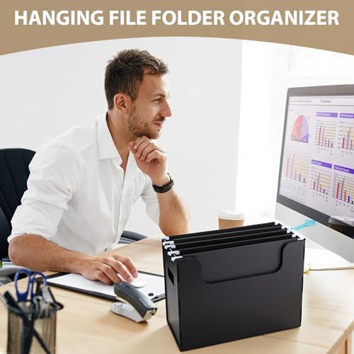 3 Pcs Portable Desktop File, Filing Organizer, Black - Image 5