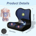 Seat Cushion for Office Chair and Car, Ergonomic Memory Foam Seat Cushion with Lumbar Support Pillow, Orthopedic Cushion for Sciatica & Back Pain, Black - Image 2