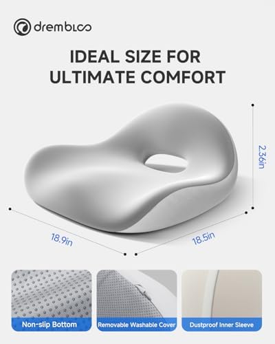 Extra Large Seat Cushion, Premium Memory Foam Office Chair Cushions for Long Sitting Sciatica & Tailbone & Back Pain Relief, Ergonomic Pressure Relief Seat Cushions for Car, Desk Chair - Image 5