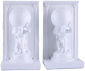 White Atlas Bookends Set of 2, Classic Greek Mythology Statues with Globes by SunshineDecor