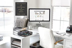 BLU MONACO | Black Wire Mesh Desk Organizer with Drawer | Desk Associates Women Office Set | File Sorters and Mesh Pen Holders Desktop Storage System - Image 2