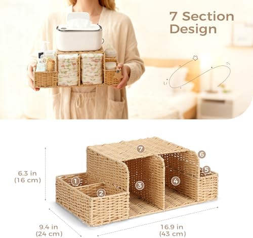 Diaper Caddy Organizer, Baby Changing Table Organizer - Image 3