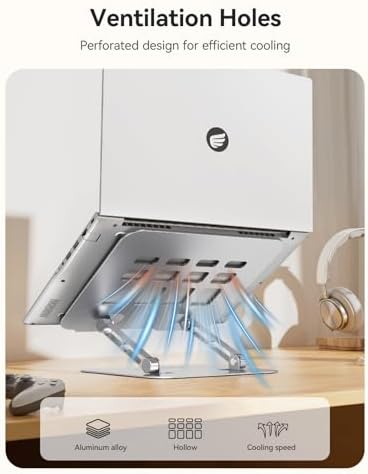 ORICO Ergonomic Laptop Stand for Desk, Height Adjustable Riser, ST11-Silver - Image 6
