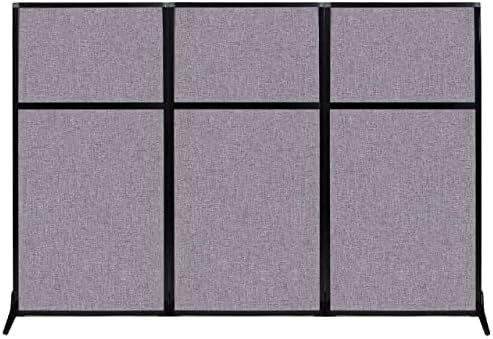 Versare Workstation Partition | Portable Wall Divider | Modern Office Cubicle | Free Standing Privacy Screen | Flexible Work Space | 99" x 70" Cloud Gray Fabric Panels by VERSARE
