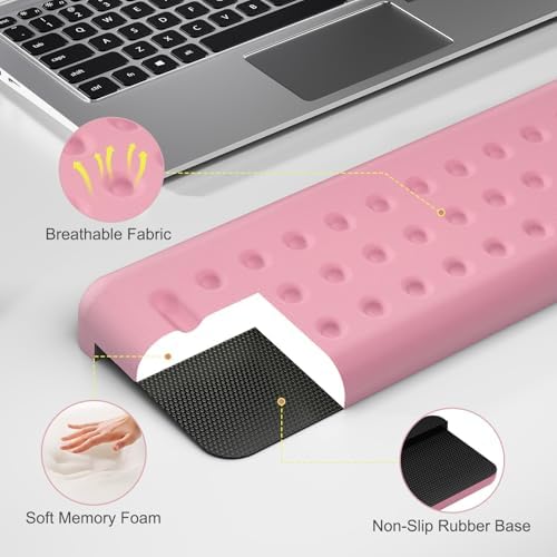 Leolee L-Shaped Desk Long Wrist Rest Elbow 60CM, Light Pink Arm Rest Desk - Image 4