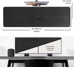 CENNBIE Leather Desk Mat Large, 63" x 19.6" Desk Pad Protector(Black) - Image 2