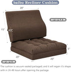 baibu Memory Foam Recliner Cushion with Lumbar Pillow, 20 x 20 x 5 in,Brown - Image 3