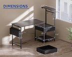 Pamray 50 Inch Small Gaming Computer Desk with Drawers and Shelves - Image 3