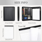 Leathario Portfolio Binder, Padfolio Organizer, 3 Ring Binder with Zipper - Image 2