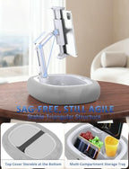 Tryone Tablet Pillow Holder & Laptop Stand : Lap Adjustable iPad Holder with Snack Bowl,Soft Plush Pillow & 360° Rotating Detachable Support Arm for 4.7-16.1 Kindle Phone Tablet Laptop (Gray) - Image 6
