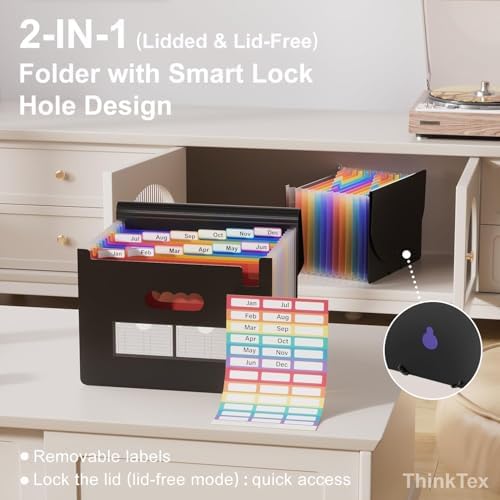 ThinkTex 10-Pack Accordion File Folders - 12 Pockets Bulk Organizer - Image 4