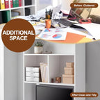 GlikCeil Desk Hutch Dorm White Extra Deep Tall Dorm Desk Bookshelf Organizer with 2 Shelves and 3 Tier Desktop Hutch Storage Organizer 29.75" W x 14" D x 43.75" H for College Home Office Supply - Image 5