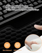 Wrist Rest for Computer Keyboard, 2 in 1 Keyboard Wrist Support Pad, Memory Foam Keyboard Riser Holder Lift Tray with Wrist Pad for Easy Typing for Office Desk, Home, School (Round Black) - Image 6