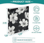3 Ring Binders 1.5 Inch Clear View Three Ring Binders Versatile Black White Flowers Binder for Work School Office Supply 1 Pack - Image 5