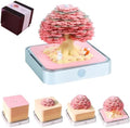 3D Calendar 2027, Desk Time Piece Calendar 2027,Tear-Away 3D Paper Art Notepad w LED Lights,Creative 3D Memo Artsy Pad Calendars, DIY Paper Carving Gift (Pink Tree-A) by Ksgolif
