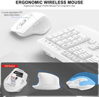 Wireless Keyboard and Mouse Combo, 2.4G Ergonomic Wave Keys(White) - Image 4