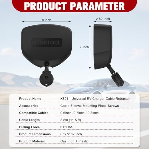 EV Charger Cable Retractor Compatible with 95% Electric Vehicles - Image 3