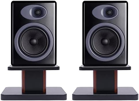 Computer/Bookshelf Desktop Speaker/Studio Monitor Stands | 33 lb Load Capacity, Medium-Density Fiber Core, Cable Clips and Ties, 9.3" x 7.3" Top Platform by haedspup