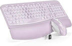 SABLUTE Wireless Keyboard and Mouse Combo, Ergonomic Wave with Wrist Rest by SABLUTE