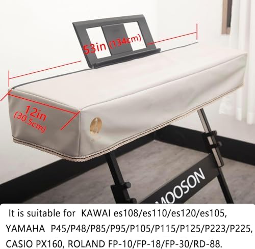Keyboard Piano Cover Digital Piano Dust Covers Luxury Soft and Premium Surface Thickening Electronic Organ Covering Keyboard Update Encasement (White) - Image 2