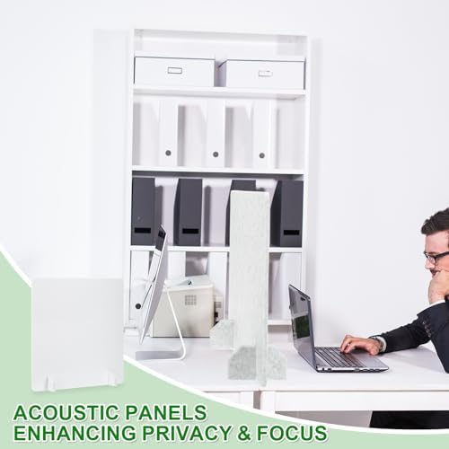 PATIKIL Desk Dividers 24" x 24", 1 Pack Desk Privacy Panel Freestanding Noise Reducing Partition Acoustic Panel with 4Pcs Support Feet for Testing Office Home Library, Pure White Style C - Image 6