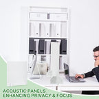 PATIKIL Desk Dividers 24" x 24" 2 Pack Desk Privacy Panel Freestanding Noise Reducing Partition Acoustic Panel with 4Pcs Support Feet for Testing Office Home and Library Pure White Style C - Image 6