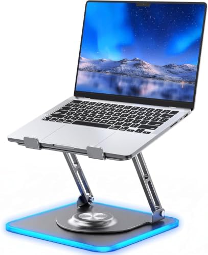 360°Rotating Laptop Stand with RGB Lights, Fits 10-16"Laptops MacBooks by JOYEKY