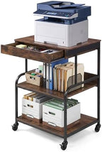 23.6''x18.9'' Printer Stand with Drawer,3 Tier Rolling Printer Cart by DONGRONG