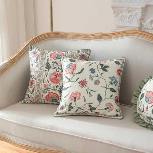 ISAENNE Designer Linen Throw Pillow Cover,Set of 2,18"x18"-Estevan A - Image 6