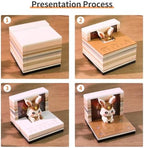 3D Memo Pad Time Piece Calendar 2027, 3D Tear-Off Art Desk Calendar 2027, Creative 3D Memo Pad Paper Art Tree House DIY Paper Carving Decoration (Rabbit Warrior) - Image 6