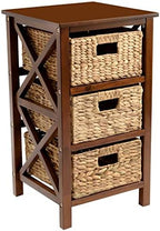 eHemco 3 Tier X-Side End Storage Cabinet, Walnut by eHemco