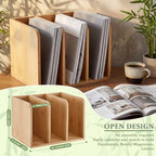 Novabright Bamboo Wooden 3-compartment File Magazine Holder, Suit for B5 - Image 2