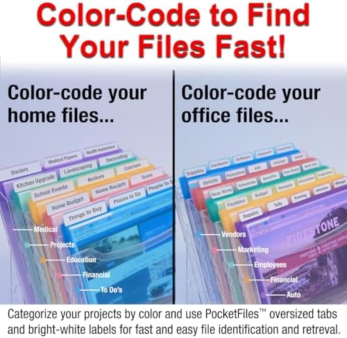Ultimate Office Step UP File Desktop Organizer Plus 18 Color Poly Folders - Image 3
