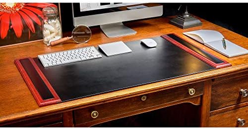 Dacasso Rosewood and Leather Desk Set, 10-Piece - Image 3