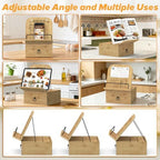 Cookbook Stand-Wooden Recipe Card Holder Box Kitchen Counter - Image 4