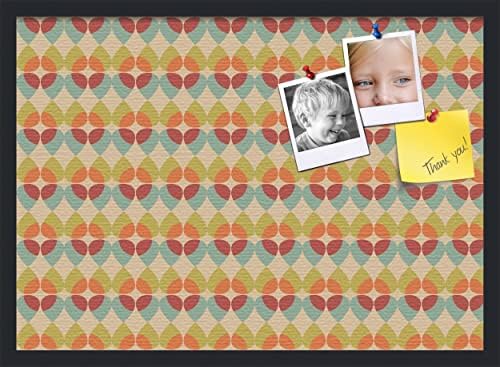 PinPix 28x20 inch Cork Bulletin Board. This Decorative Framed Pin Board Comes with Abstract Pattern in Color Design and Satin Black. Ideal for Home, Office Decor or School (PinPix-564) by PinPixBulletinBoards