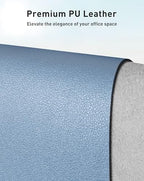 Aothia Faux Leather Desk Mat - Large Mouse Pad, Non-Slip PU Leather Blotter, Waterproof Writing Surface for Office and Home (Denim Blue, 63" x 24") - Image 2