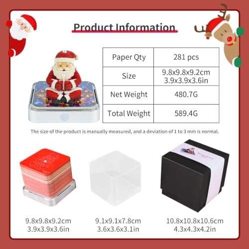 3D Calendar 2027,Time Piece Calendar 2027,3D Memo Pad,Tear Away Calendars,Santa Claus 3D Memo Pad Christmas Gift,New Year Gift (Christmas Santa Claus) - Image 3
